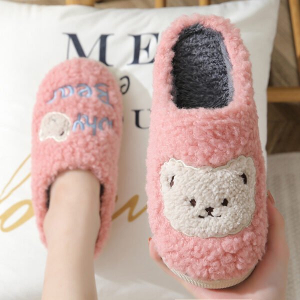 Bear Slippers Winter Warm House Shoes For Women Couple - Image 10