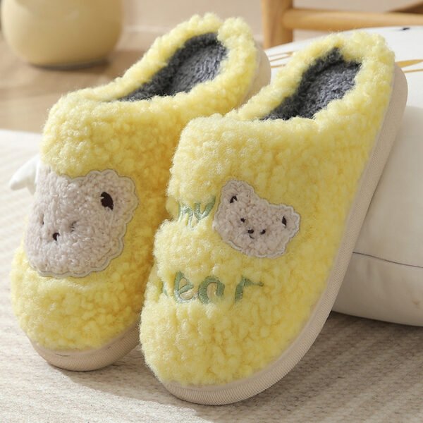 Bear Slippers Winter Warm House Shoes For Women Couple - Image 8