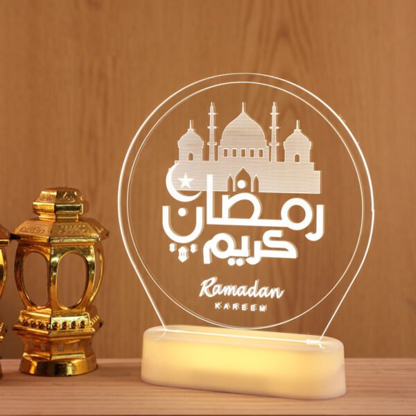 LED Ramadan Castle Moon Kerosene 3D Hanging Lamp - Image 9