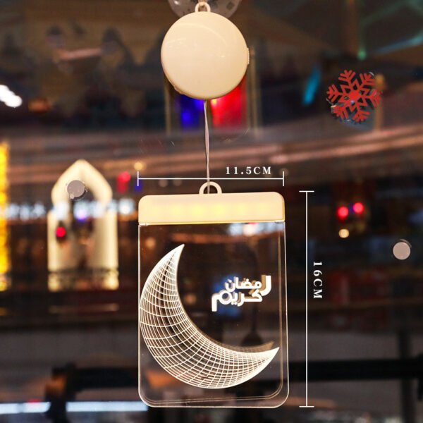 LED Ramadan Castle Moon Kerosene 3D Hanging Lamp - Image 5