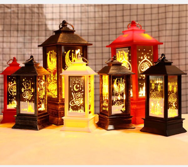 ramdan mubarak decor New Plastic LED Wind Lantern Eid Mubarak Gift - Image 2