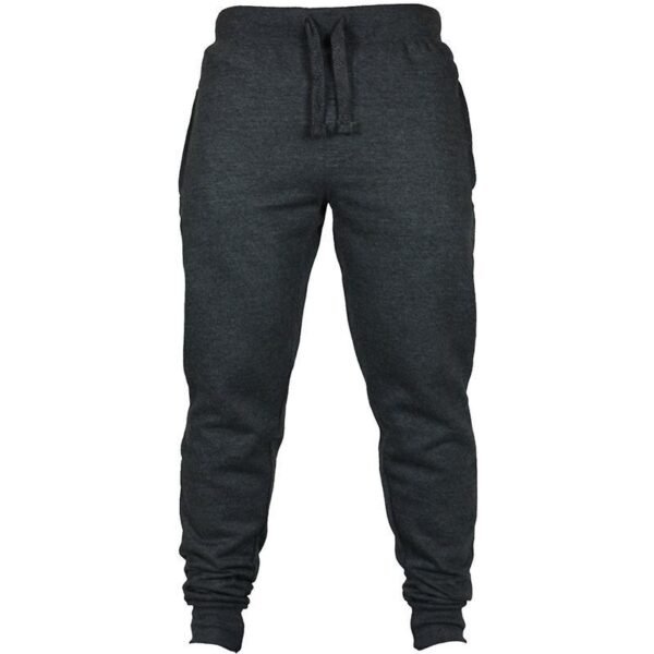 Men's Solid Color Drawstring Fleece Casual Pants - Image 4